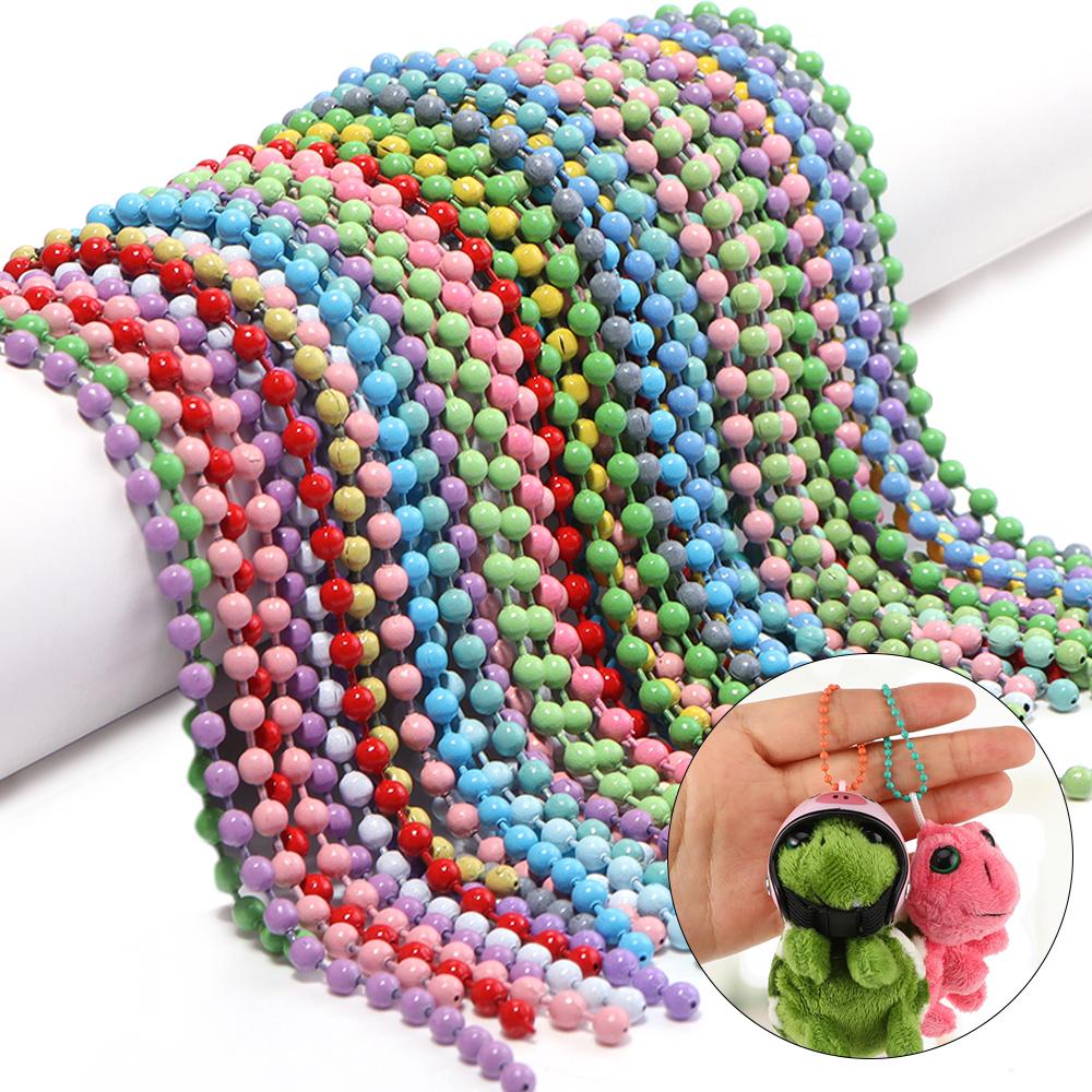 20-100PCS Colorful Ball Bead Chains Fits Key Chain/Dolls/Label Hand Tag Connector For DIY Bracelet Jewelry Making Accessorise