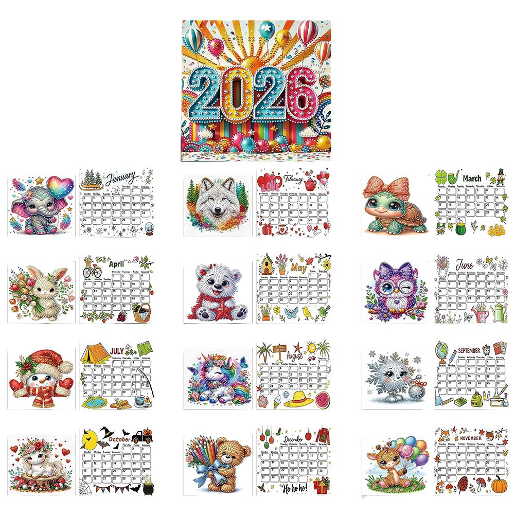

5D/DIY Calendar Diamond Painting Calendar Kit Diamond Decorations Calendar Crystal Painting Desk Calendars Kit Gift for Friends