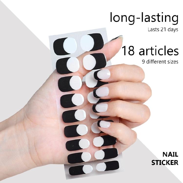 French Style Nails Art Stickers Nails Polish Wraps Semi Cured Gel Nail Strips