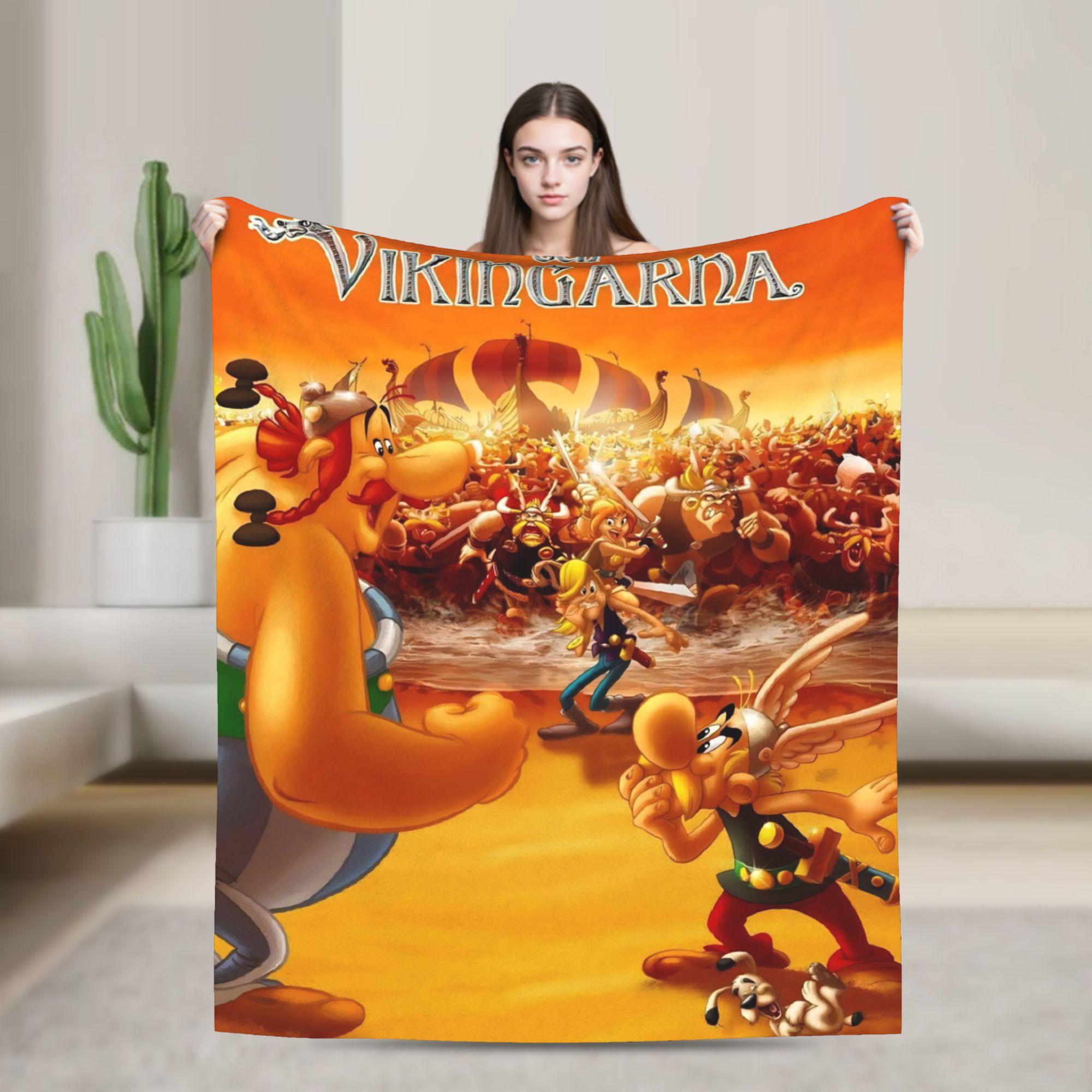

Asterix And Obelix Flannel Blanket Warm Soft Throw Blanket for Living Room Picnic Street Trend Bedspread Sofa Bed Cover 30x40in