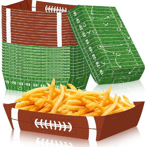 30 Pack Fiesta Mexican Food Trays, Floral and Serape Stripe Design Disposable Paper Serving Containers Boats for Taco Nights, Nachos, Fries, Popcorn, Football