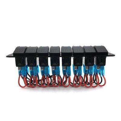 Panou Comutatoare Basculante Marine pentru Barcă cu 8 Grupuri, Panou Comutatoare LED Impermeabil 12V 24V pentru RV, Mașină, Camion, Barcă Marină, Comutator Pornit Oprit