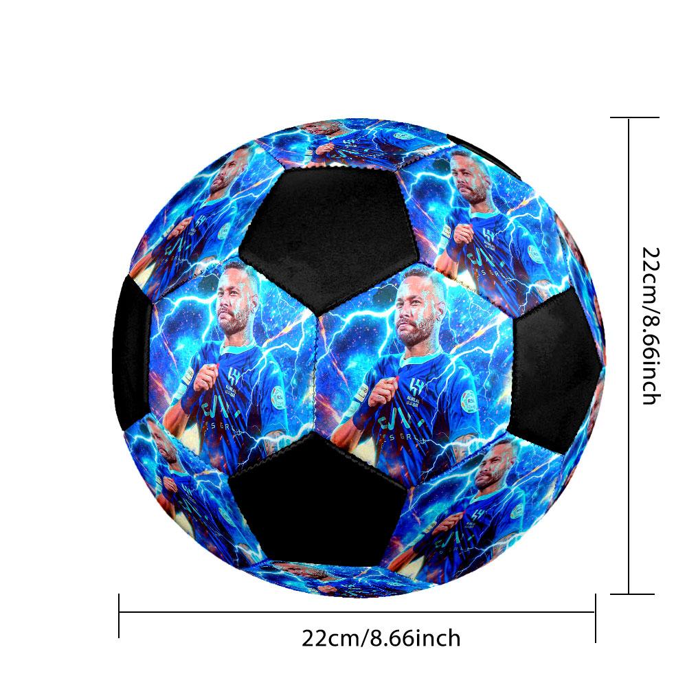 Ballon de Football Neymar Taille 5 Coloré Cousu à la Machine PVC Prêt pour la Compétition Durable Haut Rebond