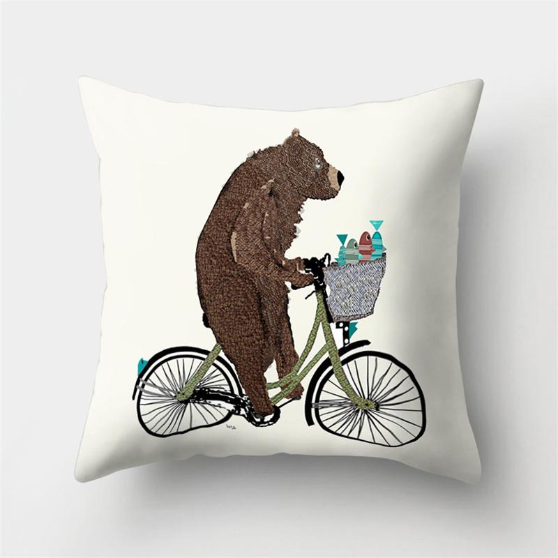 Cute Animal Dog Deer Bear Cushion Cover Home Living Room Sofa Bedroom Decorative Pillow Pillow Cover