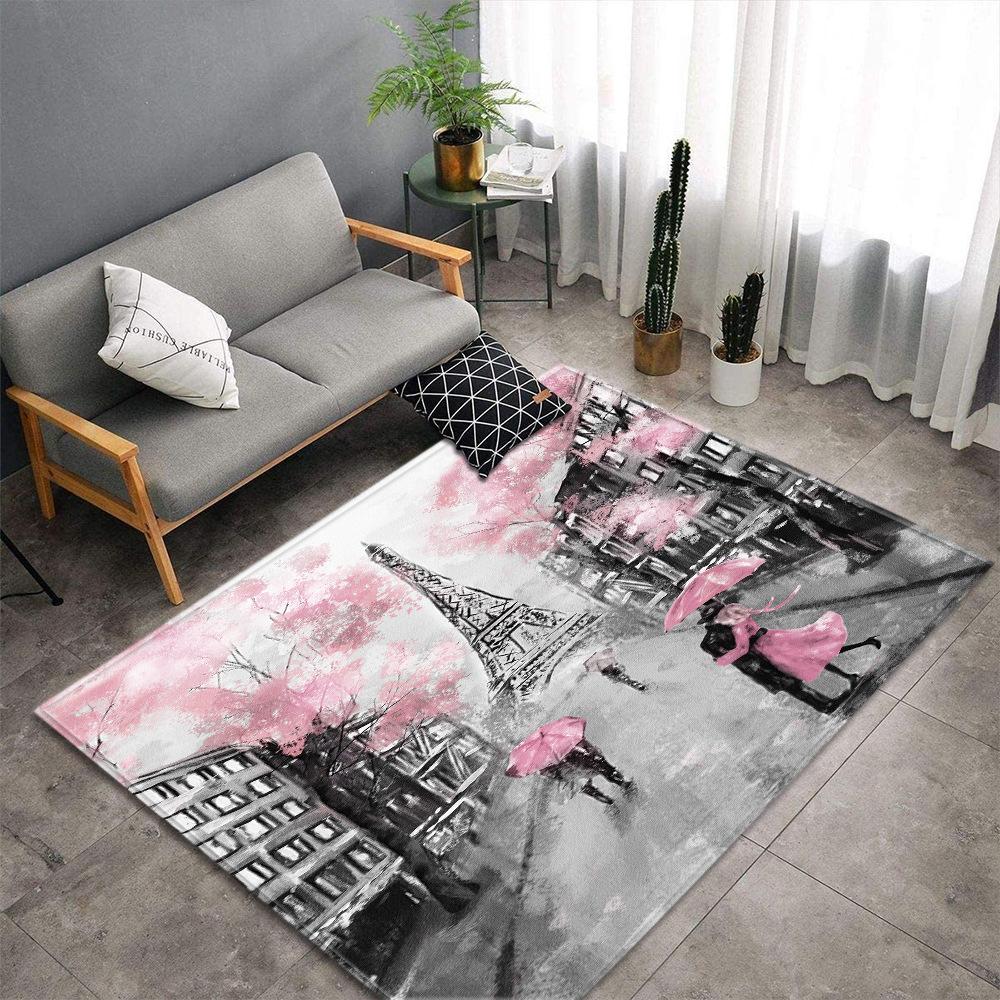 Romantic Rose Flower Carpets Home Decor Living Room Area Rug Floral Bedroom Rug for Girls Floor Mat Soft Kitchen Rug Doormat