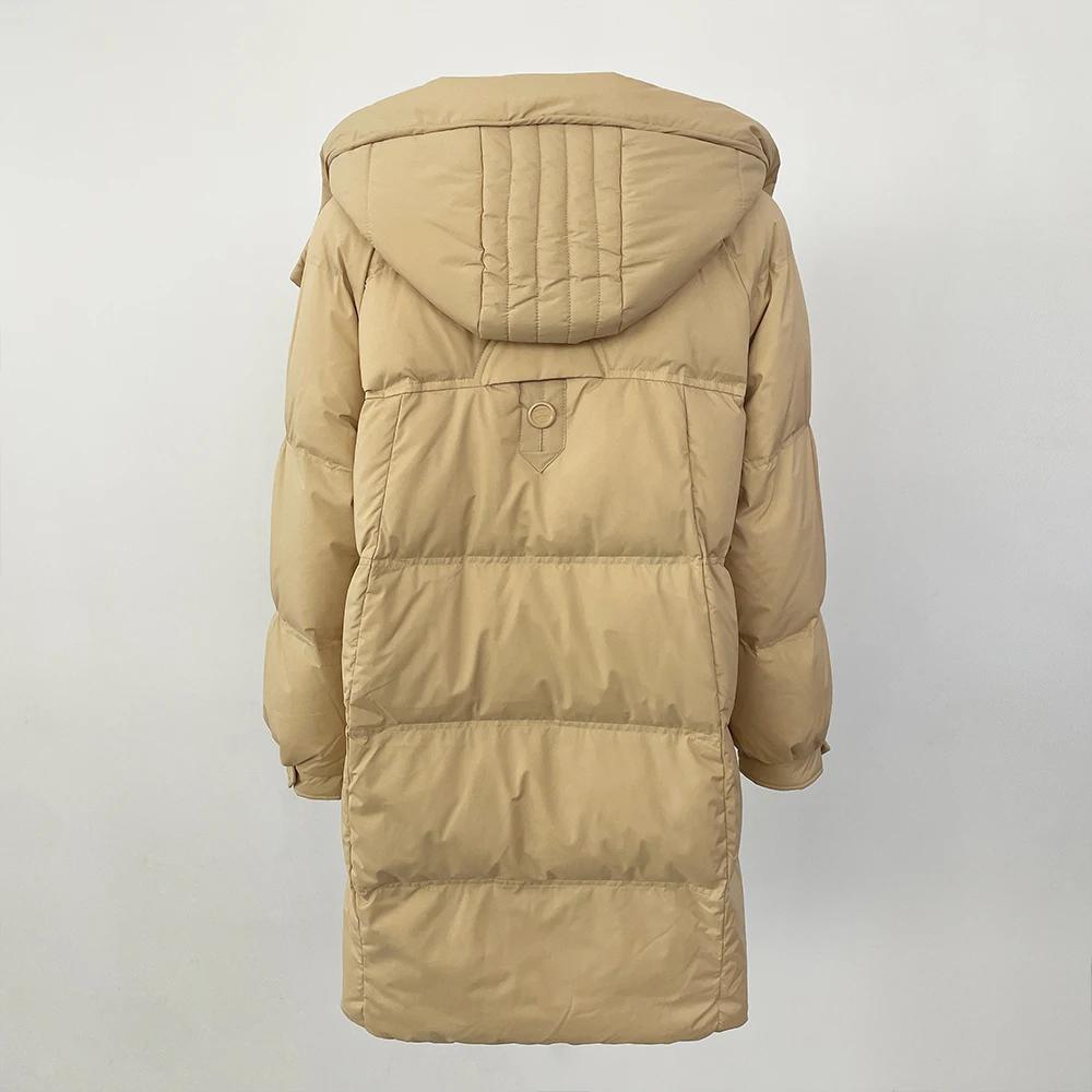 OFTBUY Осень-зима 90% белый утиный пух теплая куртка женская пуховик средней длины пальто — фото 6