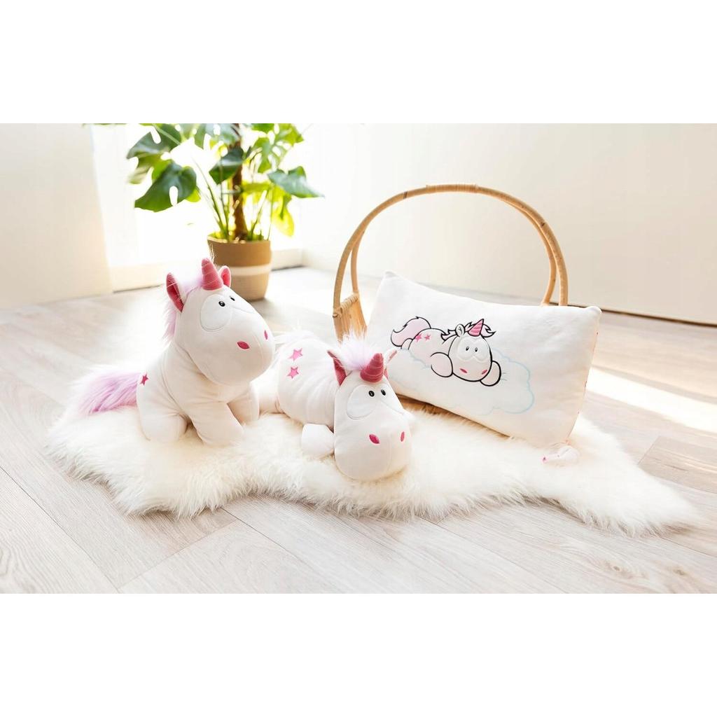 Teodor Plush Toy Unicorn White with Pink Details 30x45cm Soft Cuddly Stuffed Animal Kids Gift