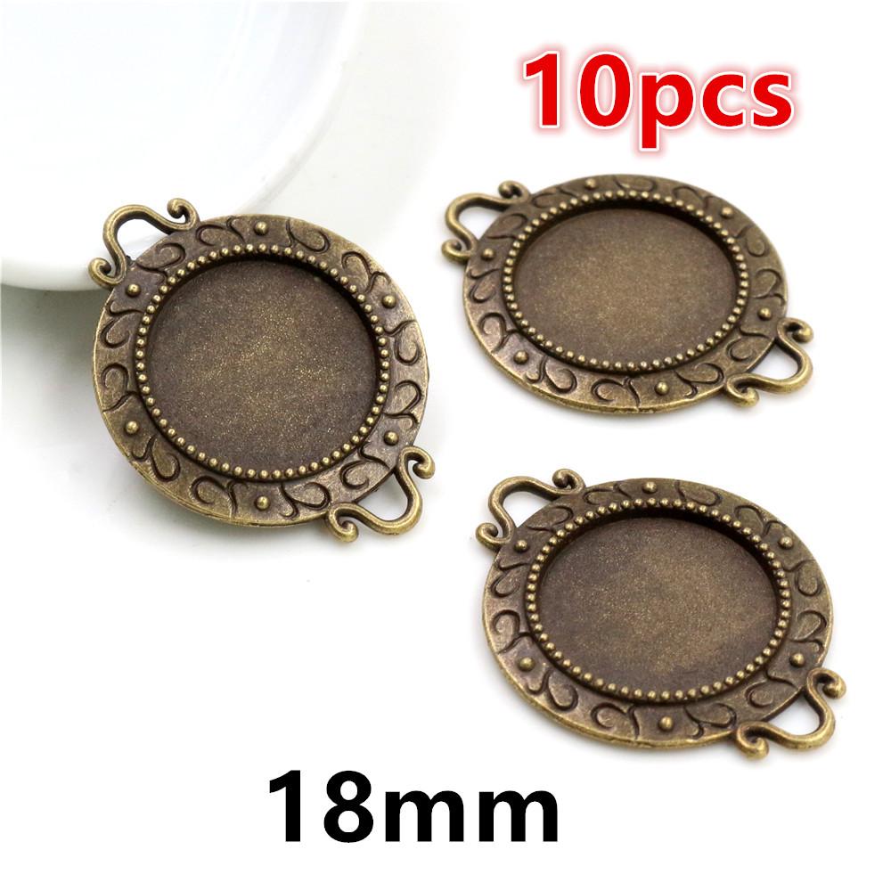 5-15pcs 16mm 18mm Inner Size Pendant Cabochon Blank Base Setting Bezel Tray DIY Jewelry Making Accessories for Necklace Keychain