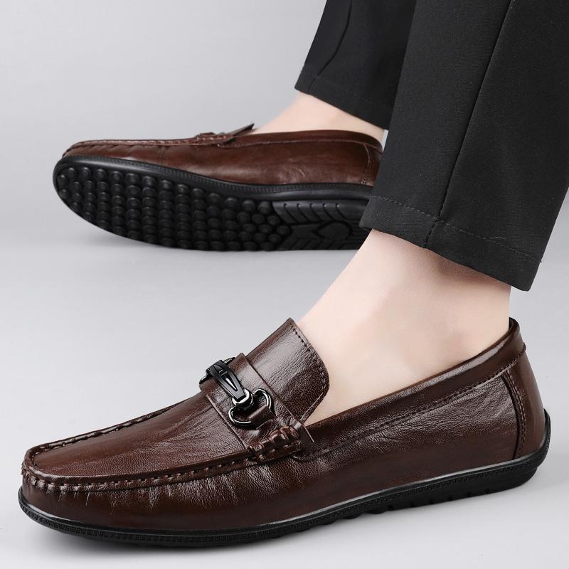 Fashion Fashion Men Slip-on Casual Office Business Shoes Leather Men Trendy Classic Loafers Moccasins Men Outdoor Driving Flats Shoes