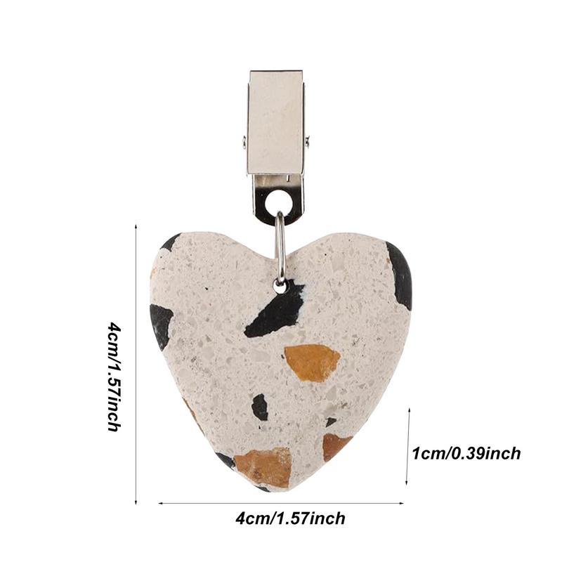 Tablecloth Weights Clip On Heart-Shaped Table Cloth Pendant Stones Heavy Table Cover Weight Tablecloth Hangers For Restaurant
