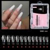 240Pcs/Box Soft Gel Nail Tips, Half Matte Full Coverage Press-On Nail Tips Short Almond False Nails Thin Front End Thick