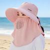 Wide Brim Foldable Shawl Hat Anti Uv Adjustable Integrated Face Mask Fisherman Hat Large Brim Sun Hat Tea Picking Hat Summer
