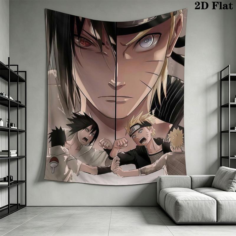 Naruto Fire Determination Wall Tapestry Aesthetic Wall Hanging Printed Fabric Blanket Decorative Tapestries For Bedroom Living Room Home Decor