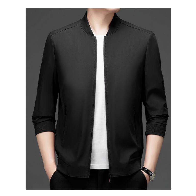 Unifarbiger Strickcardigan Herbst und Winter Herrenjacke Business Casual Jacke Stehkragen-Oberteil