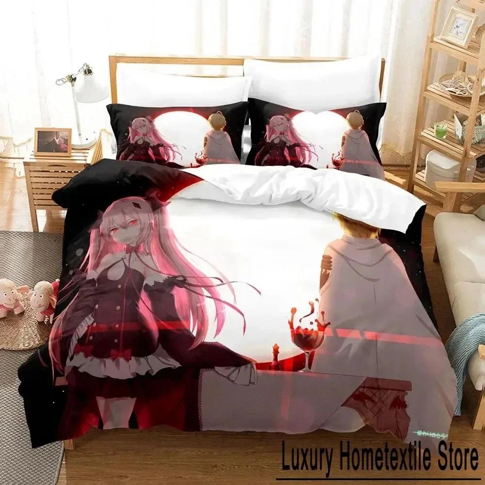 Fashion Seraph of the End Bedding Set Printed With Pillowcase Duvet Cover Soft Queen King Size Bedclothes Home Adult Kid Bedroom
