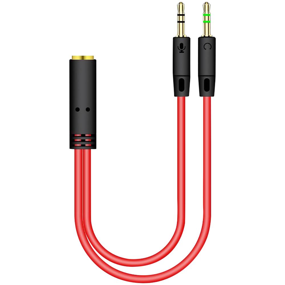 3.5mm Jack 2 Male To 1 Female Headphone Adapter Audio Splitter For Computer 3.5 mm Mic AUX Y Splitter Microphone Wire ConvertersGood product