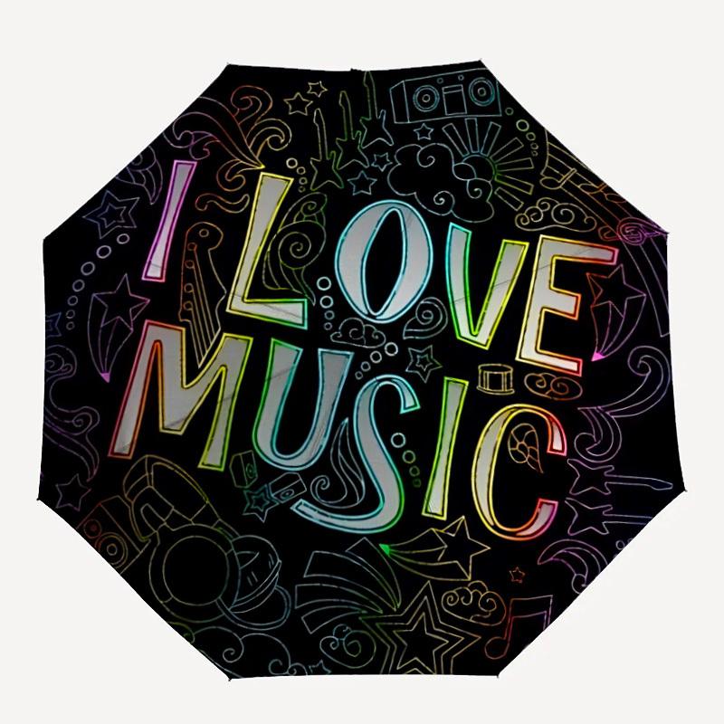 

1pc Music Lover Automatic Open/Close Umbrella, Compact Travel Umbrella, 8-Rib Sturdy Frame - Ideal Gift for Friends yy251118010