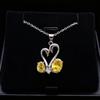 Accessories Imitation Coconut Round Pink Diamond Swan Love Necklace Women's Double Swan Zircon Pendant Clavicle Chain