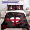 Set Biancheria da Letto Stampata Calcio Inghilterra 3 Pezzi Copriletto Traspirante Accogliente come Regalo per la Casa Nuova o per le Feste
