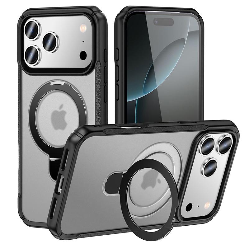 iPhone 17 Pro Max Magnetic Military-Grade Stand Case, Drop-Proof Protective Cover, Compatible with 16 & 15