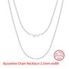 EFFIE QUEEN Real 925 Sterling Silver Diamond Cut Twist Rope Figaro Cuban Snake Bead Box Link Chain Necklace DIY Fine Jewelry SC