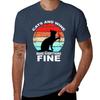 Cats And Wine Make Everything Fine TShirt Work Daily Short Sleeve Top