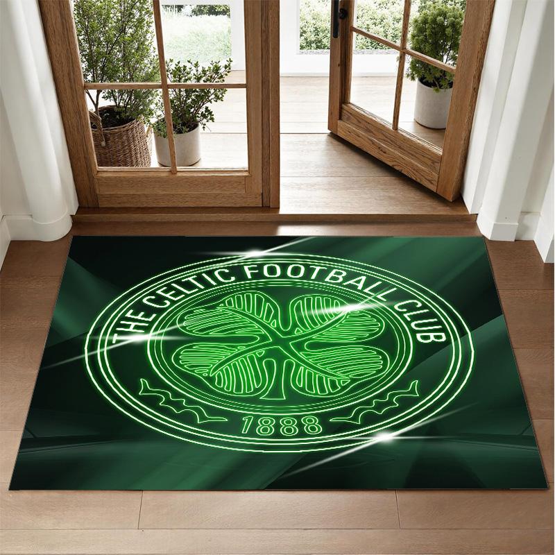 Celtic FC Design Crystal Velvet Rug Soft Decorative Mat for Bedroom Entrance