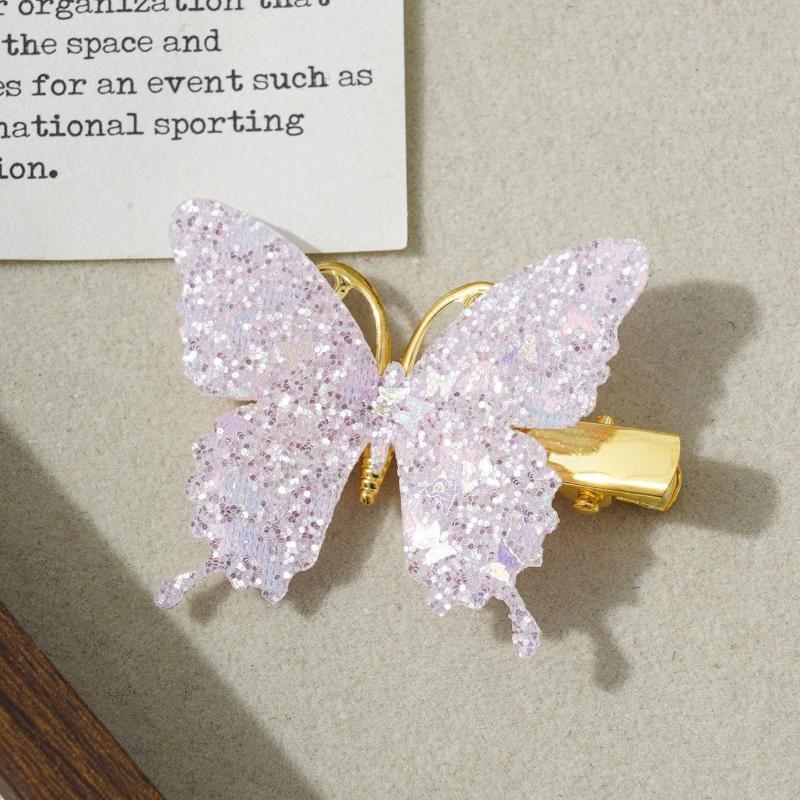 Lovely Glitter Butterfly Hair Clips Non Slip Durable Hair Pins for Little Girls Birthday Party Favor Daily Wear