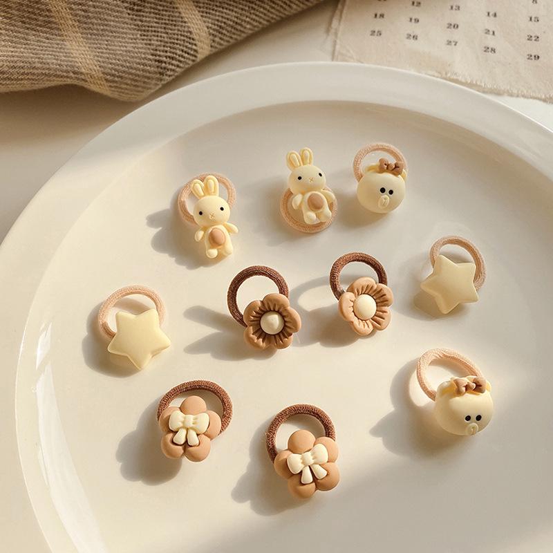 Mléčná káva čelenka do vlasů: Bezpoškození, vysoce elastická mašle čelenka pro dívky, miminka a děti - stylový vlasový doplněk.