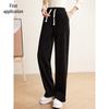 Women's High-Waist Fleece Lined Straight-Leg Casual Pants
