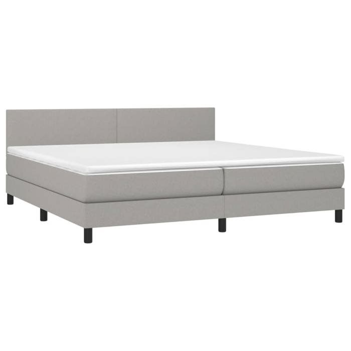 Maison Exclusive - Sommier à lattes de lit avec matelas Gris clair 200x200cm Tissu