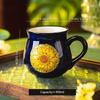 [Elegant Floral Ceramic Mug] 1pc Elegant Hand-Painted Floral Ceramic Mug - Microwave Safe, Insulated for Hot & Cold Drinks - Unique Coffee Accessory