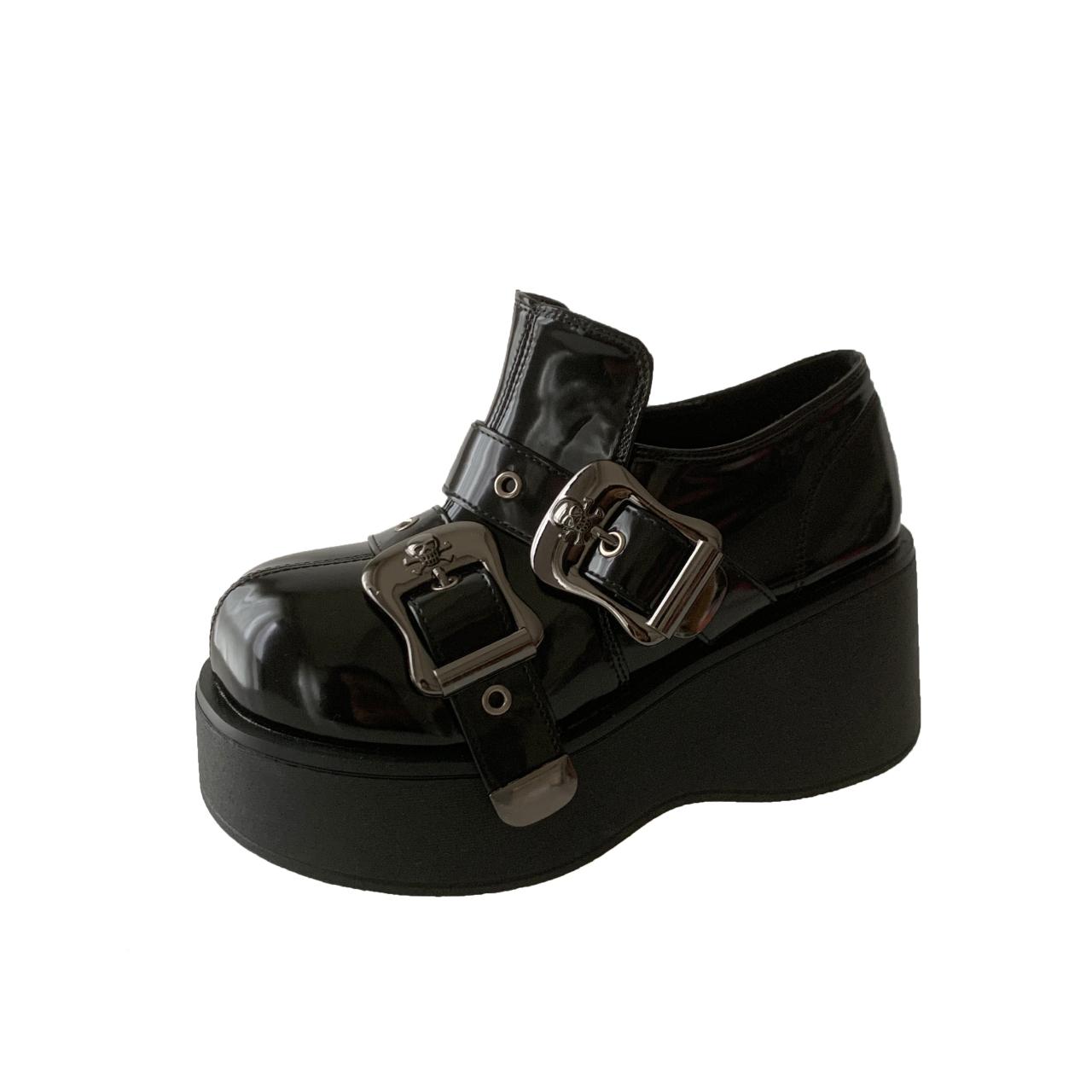 

Мода Новая мода женская готическая уличная обувь женская обувь на высоком каблуке танкетка толстая подошва женская обувь 40 чёрный