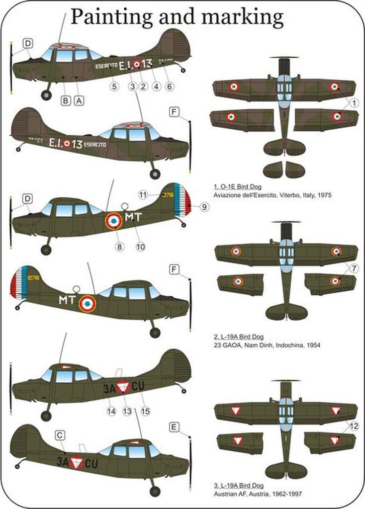 LF Model Scale Italian Cessna Bird Dog Military Aircraft Plastic Model LFMPE7274 1/72 L-19/O-1