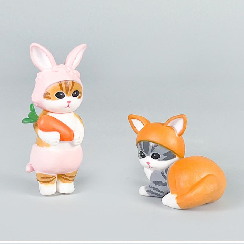 Cute Cat Mofusand Animal Costume Model Ornament Set For Desktop Decoration