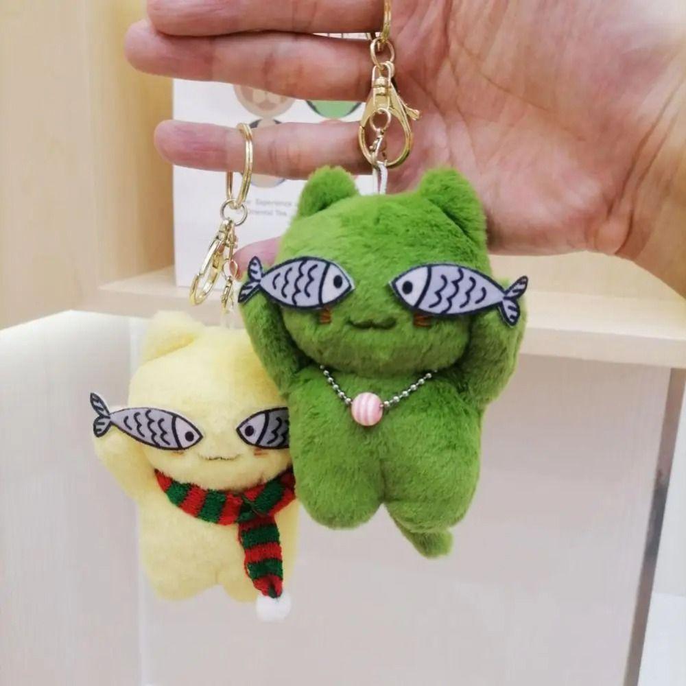 With Fish Eyes Finely Sewn Cat Keychain Cat Cat Plush Keychain  Kids Gift