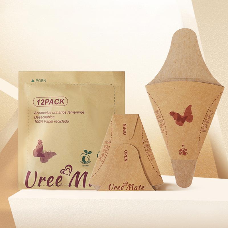 12Pcs Disposable Paper Urinal Toilet Women Urination Device Urinal Funnel Outside Pee Cup Waterproof Standing Urinary Funnel