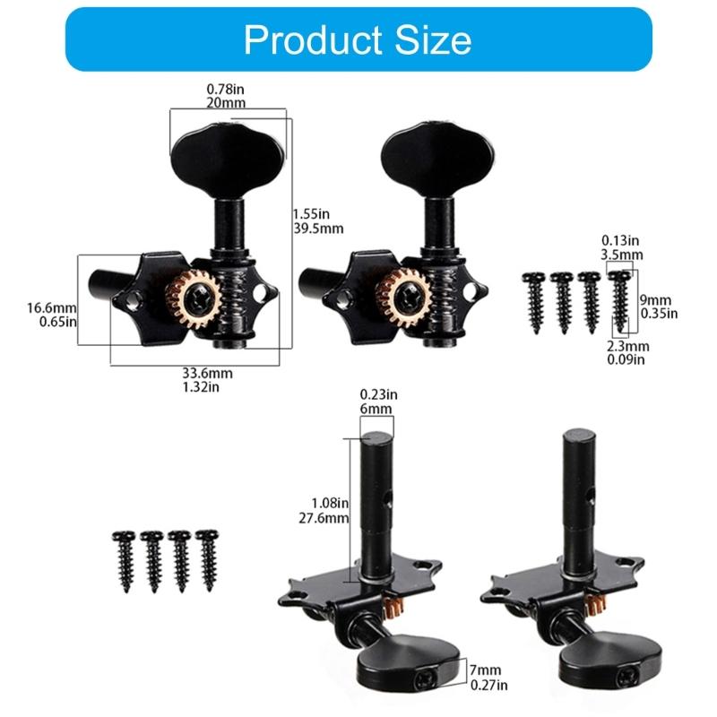 Guitar Knobs Keys for Acoustic Electric Guitar 2R2L Guitar String Tuning Pegs Guitar String Tuner Guitar Machine Heads