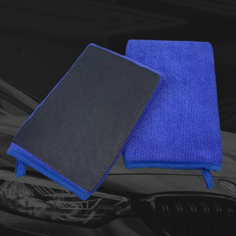 Fine Grade Clay Mitt Car Wash Clay Gloves One Side Clay Bar One Side Microfiber Car Detailing Tool Before Polishing