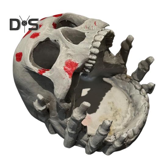 

Органайзер для украшений в виде черепа, держатель для колец на руку в виде скелета с подставкой для безделушек в виде черепа, готическая жуткая подставка для украшений, колец, ожерелий B