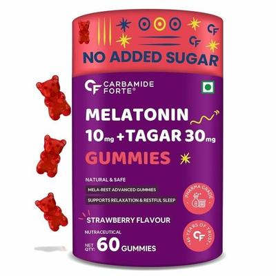 Melatonin 10mg Gummies with Tagara, L-Tryptophan & Vitamin B6 | 60 Vegetarian Gummies