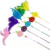 Bite-Resistant Feather Cat Teaser with Bell - Long Handle Toy for Self-Entertainment and Boredom Relief