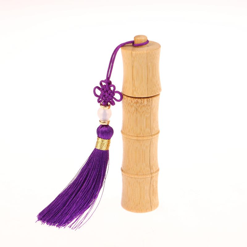 Refillable DIY Perfume Lipgloss Manual Container with Tassel 10ml Bamboo Roll-On Bottle with Steel Roller Ball Empty Tube