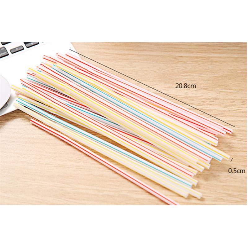 100Pcs/Set Curved Plastic Drinking Straw Cocktail Lounge Wedding Birthday Party