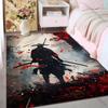 1PC Samurai with Swords Red Leaves Print Carpet Rug for Living Room Bedroom Sofa Doormat Home Decor Non-slip Floor Mat