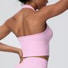 Elegant Backless Halter Yoga Bra – Seamless Breathable Sports and Fitness Vest