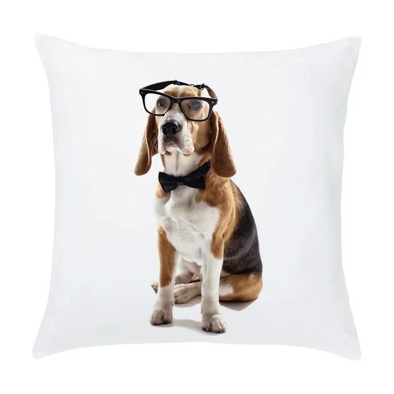 45X45Cm Dog Peach Skin Hug Pillowcase Custom Bedroom Car Sofa Cushion Pillowcase Cushion Cover