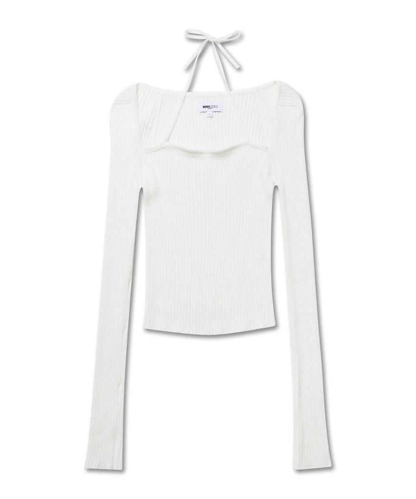 Michikoleondeonkosino Cutout Halterneck Knit Top Ivory