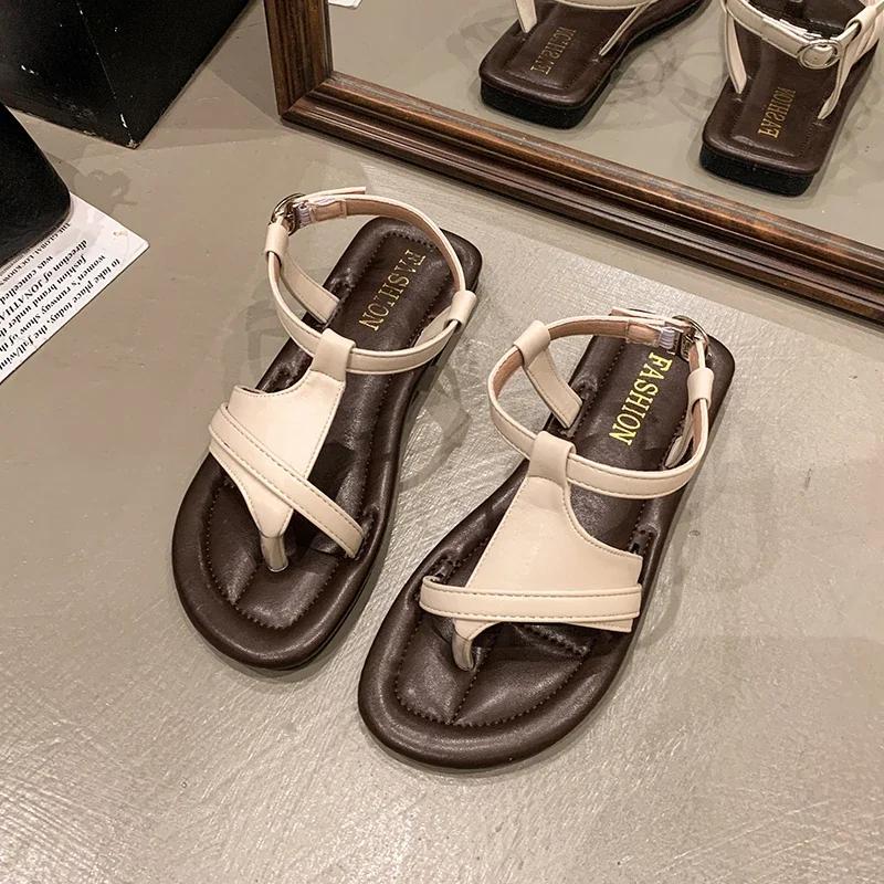

Fashion Indoor Thick Shoe Round Toe Open Home House Flip Flops Flat Soft Sandals Shoes for Women Woman Slippers Bathroom Slides 2025 35