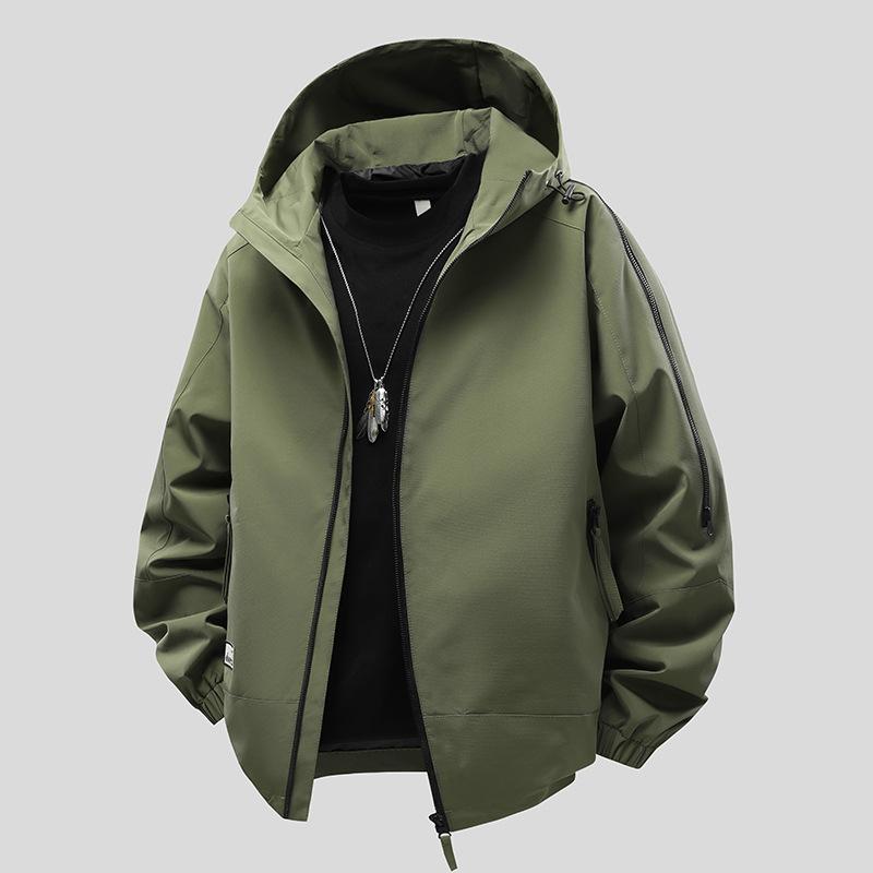 New Large-size Jacket for Men's Hooded Loose Work Clothes for Mountain Family Work Clothes